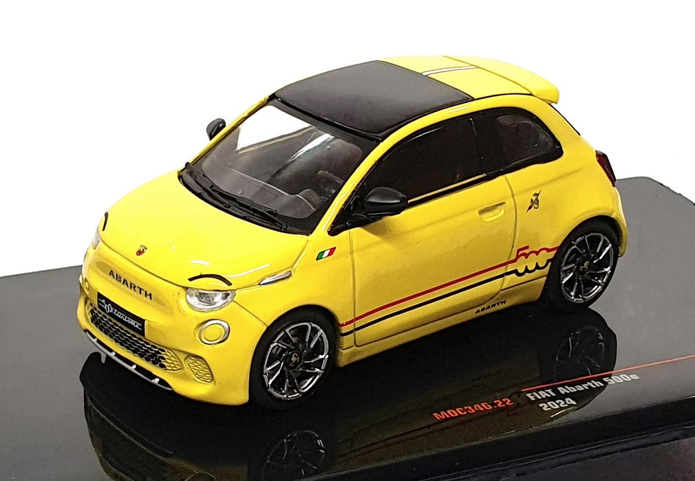 Ixo Models 1/43 Scale Diecast MOC346.22 - 2024 Fiat Abarth 500e - Yellow