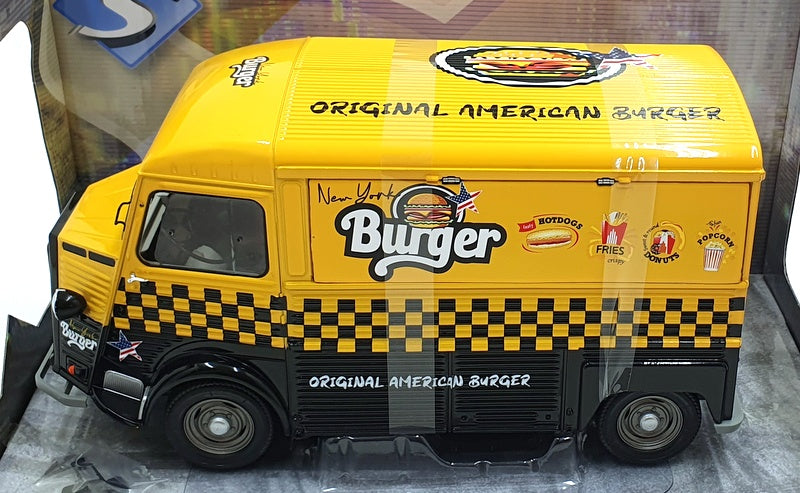 Solido 1/18 Scale 1804822 - 1969 Citroen Type HY NYC Burgers - Yellow/Black