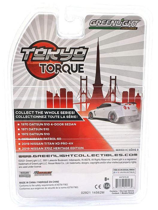 Greenlight 1/64 Scale 47070-B - 1970 Datsun 510 4- Door Sedan - Green