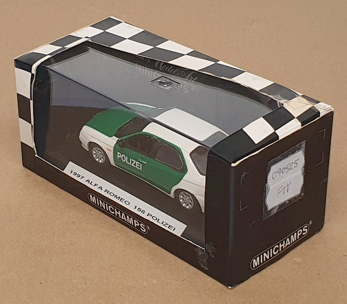 Minichamps 1/43 Scale 090525 - 1997 Alfa Romeo 156 Polizei - White/Green