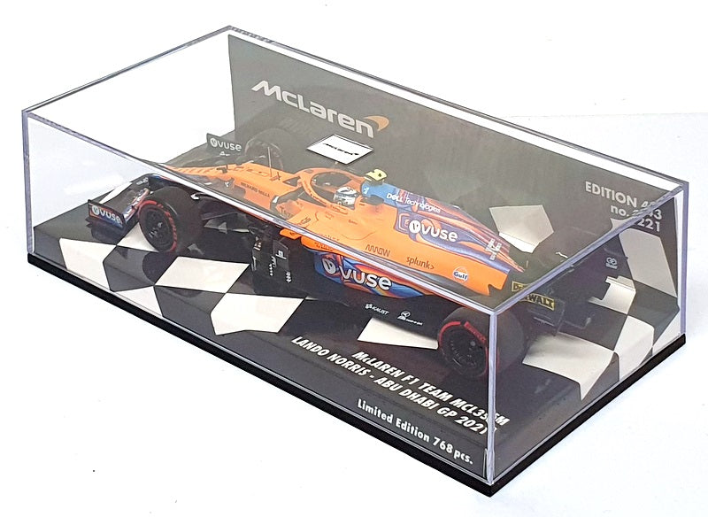 Minichamps 1/43 Scale 537 216604 - F1 McLaren MCL35M #4 Abu Dhabi GP 2021 Norris