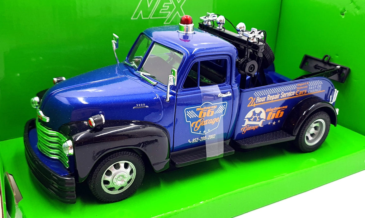 Welly 1/24 Scale 22086S-W - 1953 Chevrolet Tow Truck Highway 66 - Blue