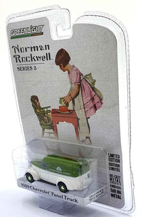 Greenlight 1/64 Scale 54040-A - 1939 Chevrolet Panel Truck - Green/White