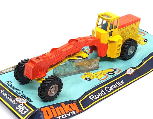 Dinky Toys Appx 30cm Long Original Diecast 963 - Road Grader - Yellow/Red