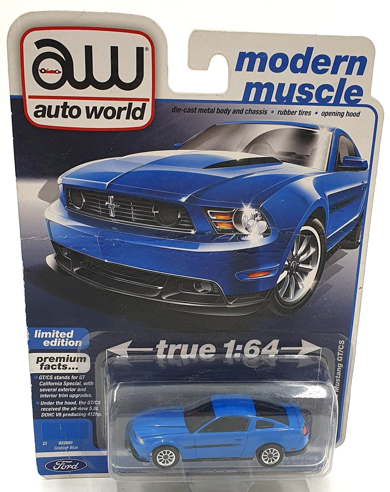 Auto World 1/64 Scale AW64372 - 2012 Ford Mustang GT/CS - Blue