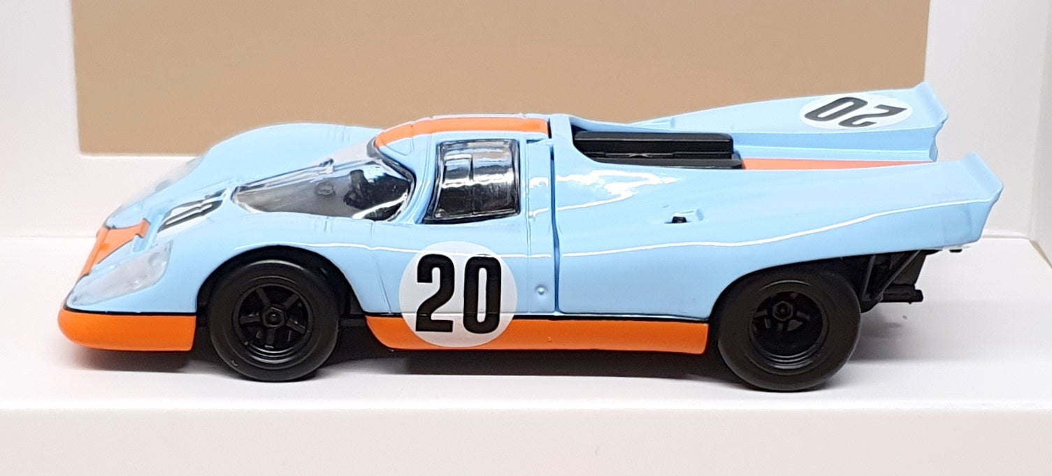 Norev 1/43 Scale 750067 - Porsche 917K Race Car #20 - Lt. Blue/Orange