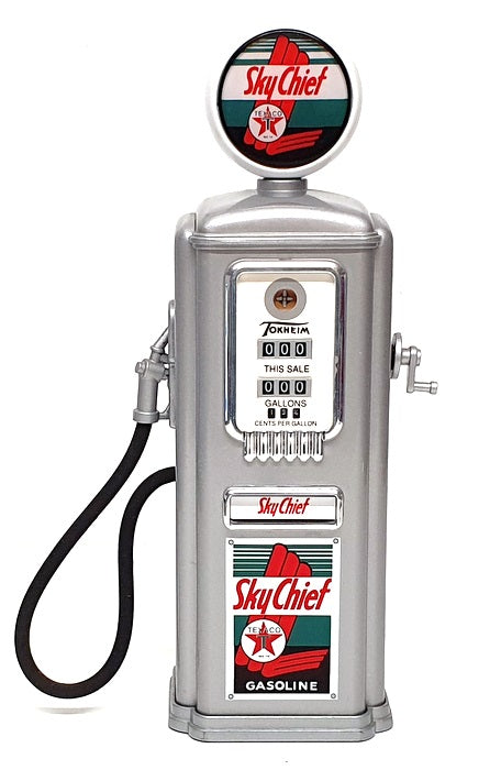 Gearbox Appx 21cm Tall Diecast 66010 - 1950 Gas Pump Coin Bank Texaco - Silver