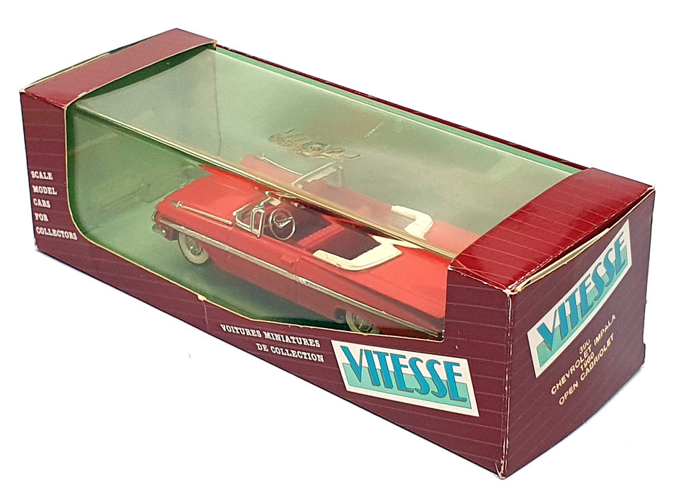 Vitesse 1/43 Scale 390 - 1960 Chevrolet Impala Open Cabrio - Red/Red Interior