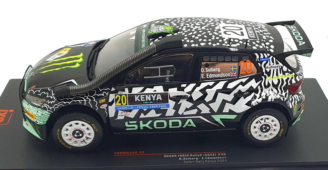 IXO 1/18 Scale Diecast 18RMC222.22 - Skoda Fabia Rally2 (2023) #20 Kenya 2024