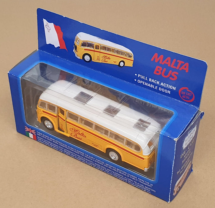 Superior Models 1/64 Scale SS5856 - Pull Back Action Malta Bus - Yellow/White