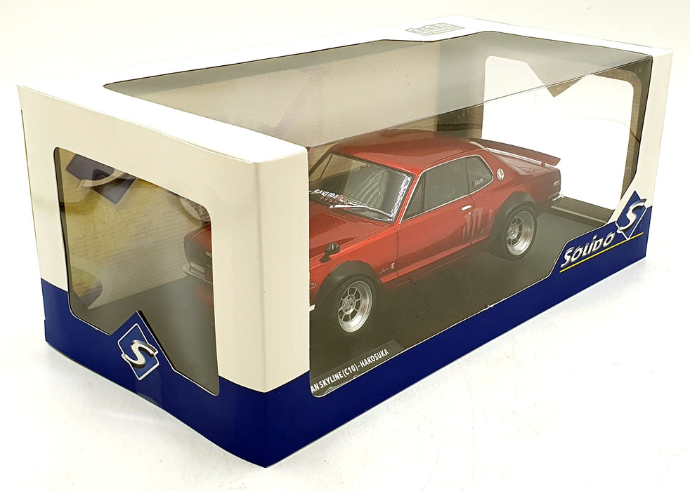 Solido 1/18 Scale Diecast S1813002 - 1970 Nissan Skyline (C10) Hakosuka Met. Red