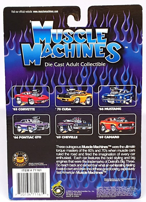 Muscle Machines 1/64 Scale 71161 01-68 - 1957 Chevrolet Chevy - Yellow/White