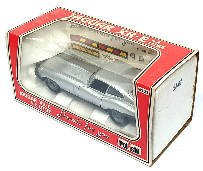 Polistil 1/25 Scale SN02 - Jaguar XK-E 4.2L Race Car With Decal Sheet - Silver