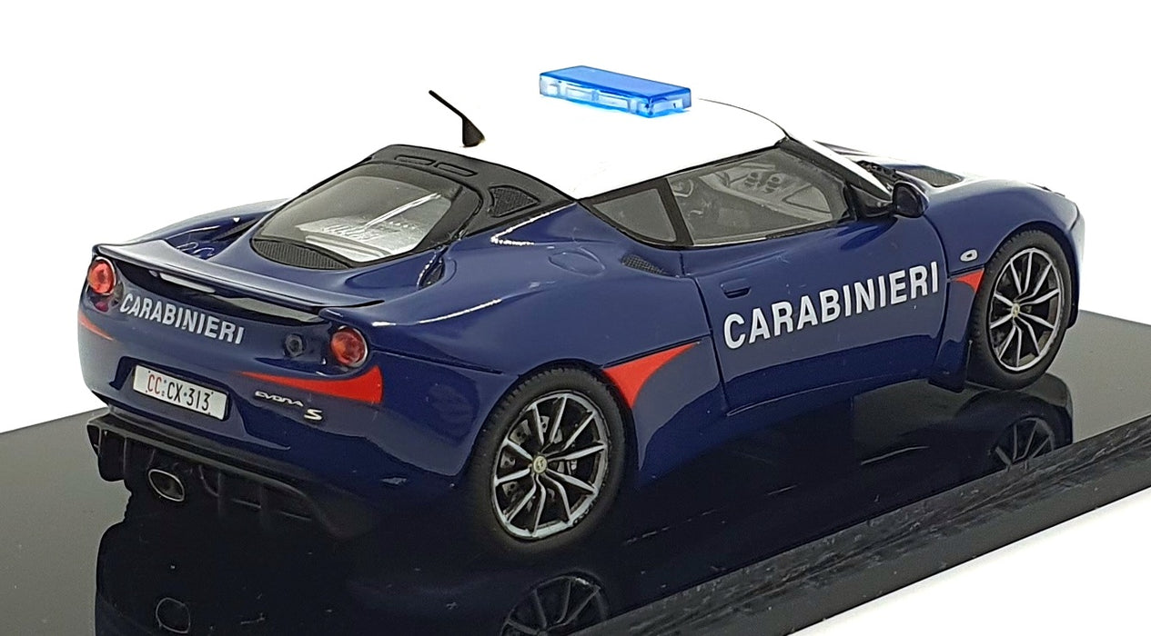 Spark 1/43 Scale S2195 - 2011 Lotus Evora S "Carabinieri" - White/Blue