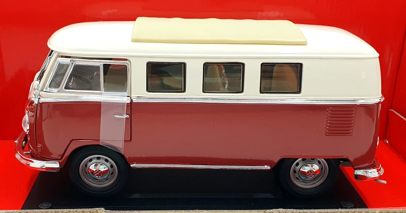 Road Signature 1/18 Scale 92328 - 1962 Volkswagen Microbus - Red/White