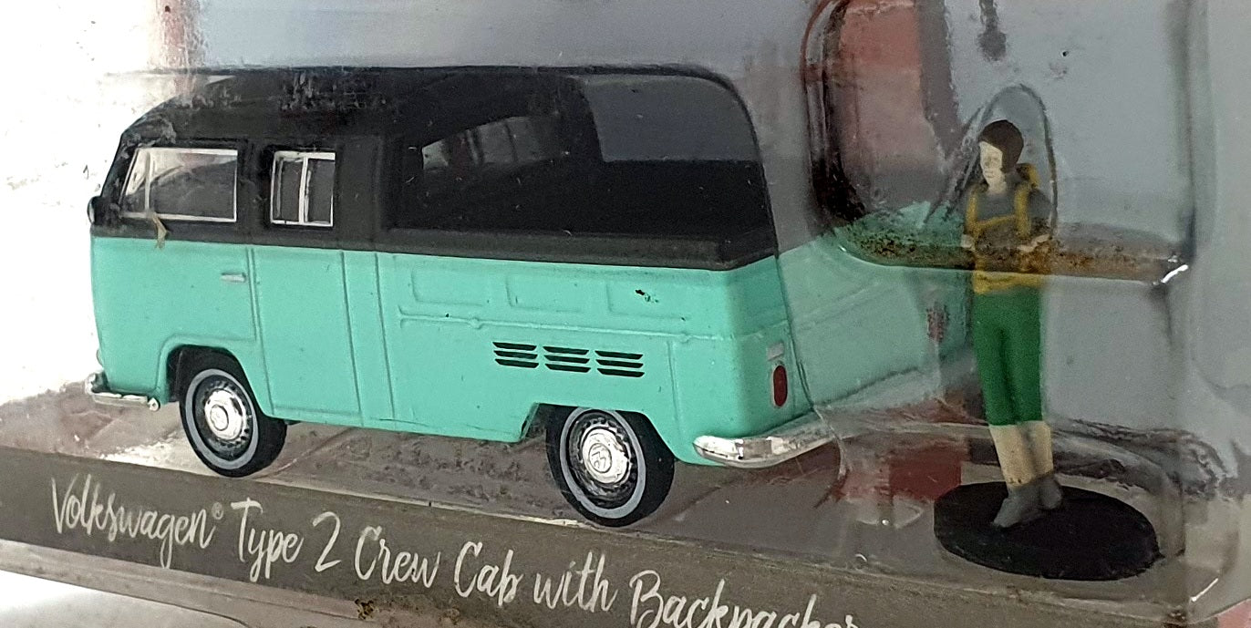 Greenlight 1/64 Scale 97020-F - Volkswagen Type 2 Crew Cab with Backpacker