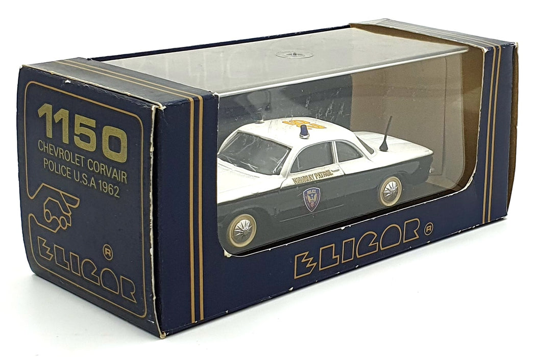 Eligor 1/43 Scale Diecast 1150 1962 Chevrolet Corvair USA Police Car White/Black