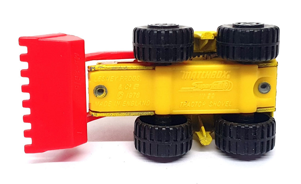 Matchbox 7.5cm Long Original Diecast No. 29 - Tractor Shovel - Yellow/Red