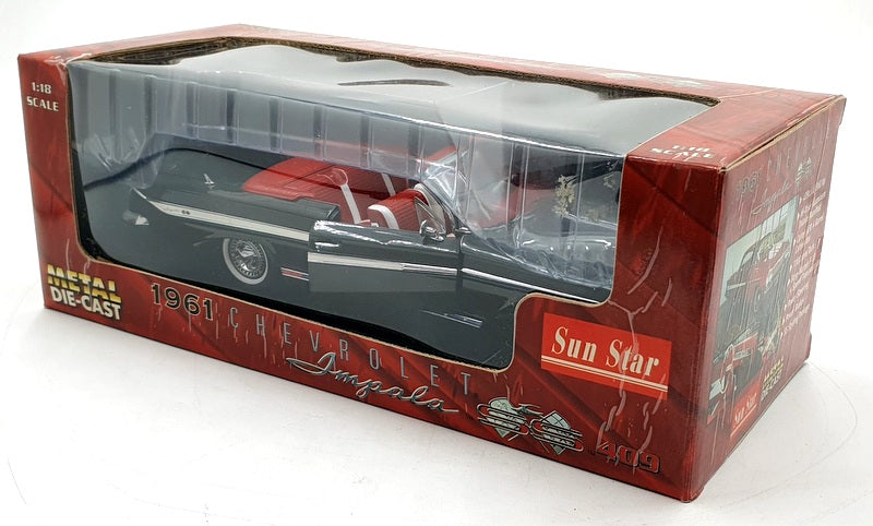 Sun Star 1/18 Scale Diecast 3403 - 1961 Chevrolet Impala SS 409 - Black