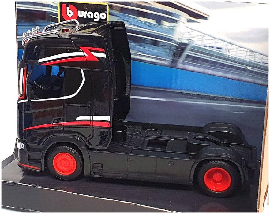 Burago 1/43 Scale Haulers Custom Cabs 18-32207 - Scania Truck - Black/Red