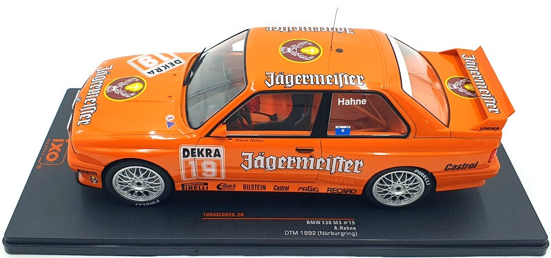 IXO Models 1/18 Scale 18RMC082A BMW E30 M3 #19 DTM 1992 Jaegermeister
