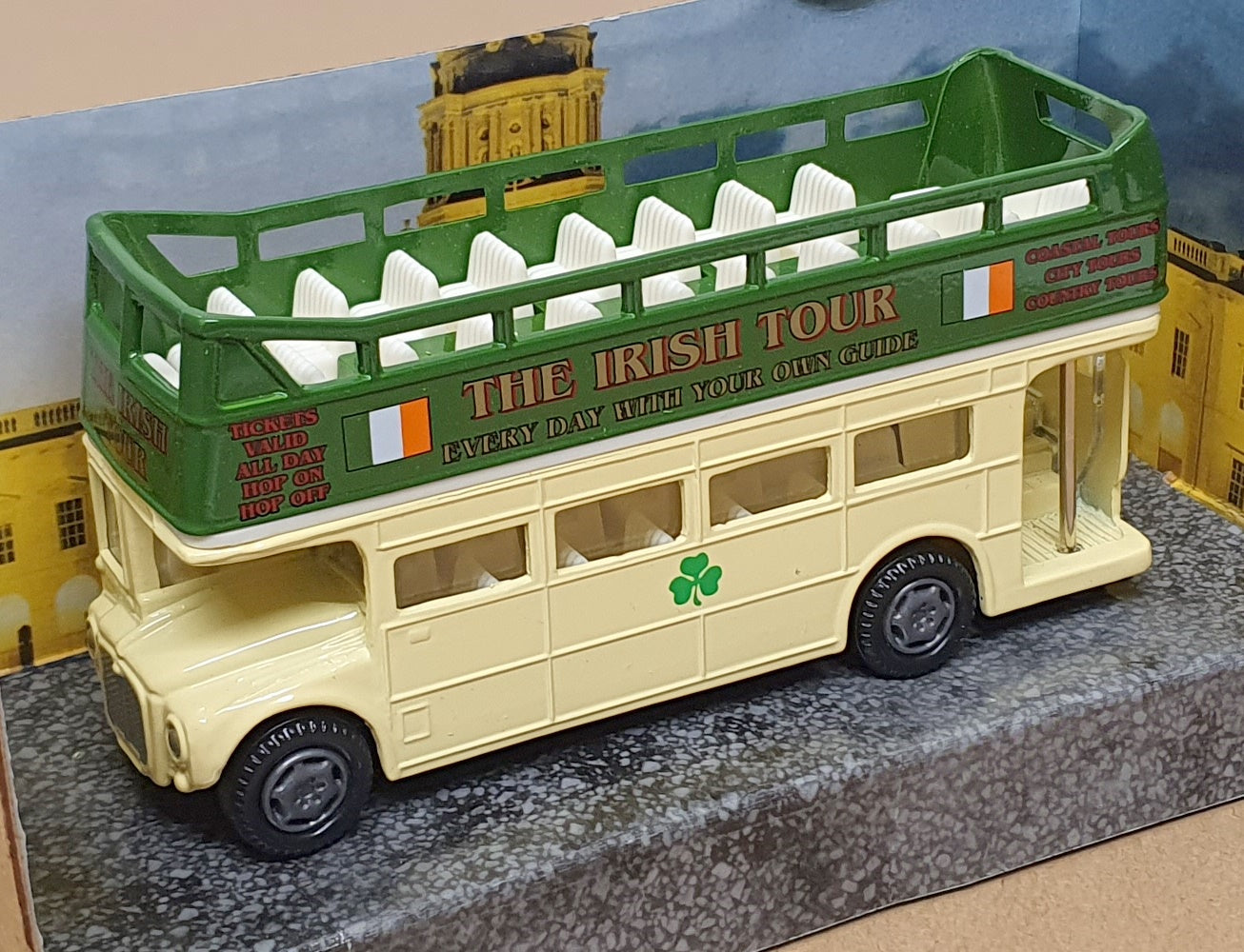 Irish Decal Products 12cm Long 76008 - AEC Irish Tour Open Top Bus - Green/Cream
