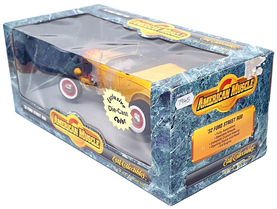 Ertl 1/18 Scale 7945 - 1932 Ford Street Rod - Yellow/Red Flames