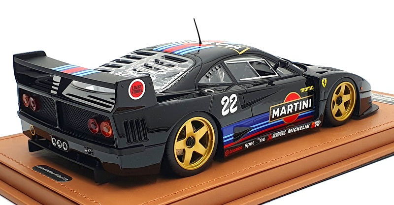 Tecnomodel 1/18 Scale TM18-286N Ferrari F40 1996 24h LM Black Martini Gold Wheel