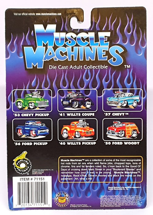 Muscle Machines 1/64 Scale 71151 01-82 - 1957 Chevrolet Chevy - White/Orange