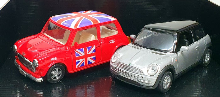 Welly Diecast 973025 - Mini Gift Set Old & New - Red With Union Jack Silver