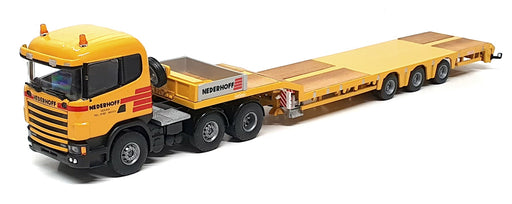 Tematoys 1/50 Scale KNT06 Scania 6x4 With Nooteboom Low Loader Nederhoff Yellow