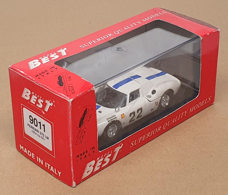 Best Model 1/43 Scale 9011 - Ferrari 275 LM #22 Monza 1966 - White/Blue Stripe