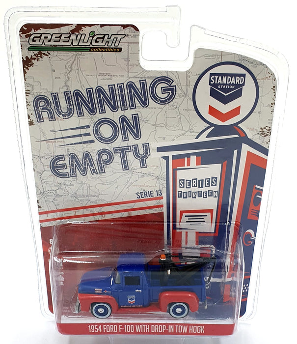 Greenlight 1/64 Scale 41130-A - 1954 Ford F-100 with Drop-In Tow Hook - Blue