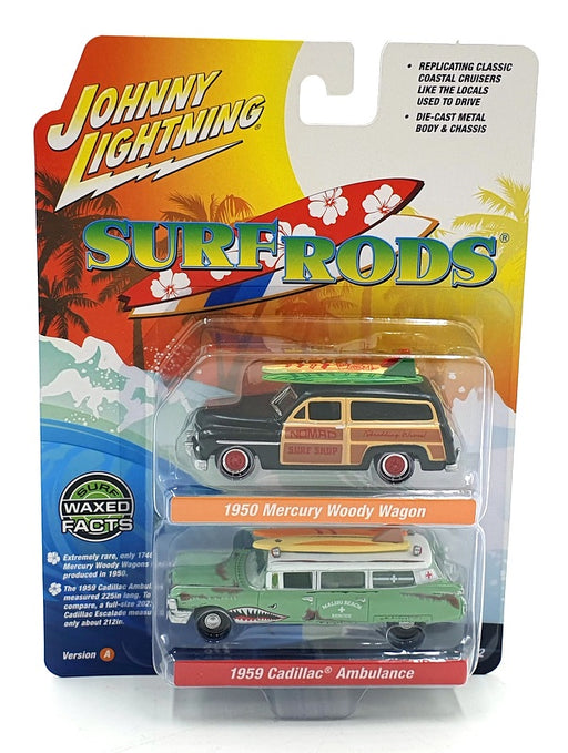 Johnny Lightning 1/64 Scale JLPK022 Surf Rods - Mercury/ Cadillac - Black/ Green