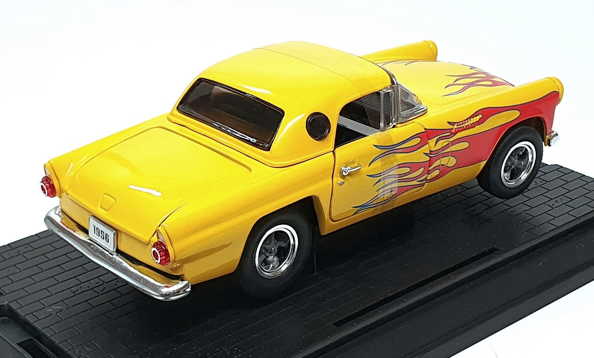 Schuco 1/24 Scale 05550 - 1956 Ford Thunderbird Street Rod - Yellow/Red