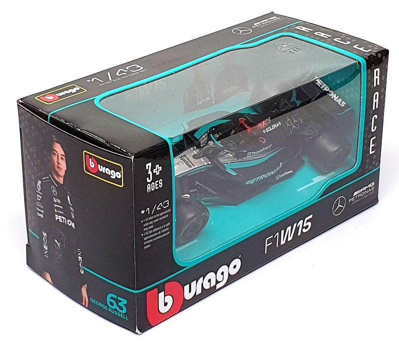 Burago 1/43 Scale 18-38176R - F1 Mercedes AMG F1W15 #63 Russell
