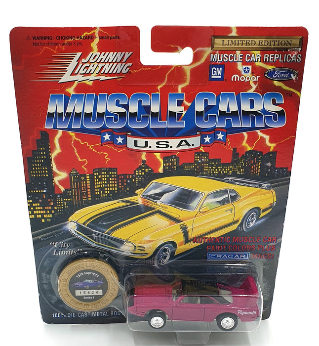 Johnny Lightning 1/64 Scale 200-180 Muscle Cars USA 1970 Plymouth Superbird Pink