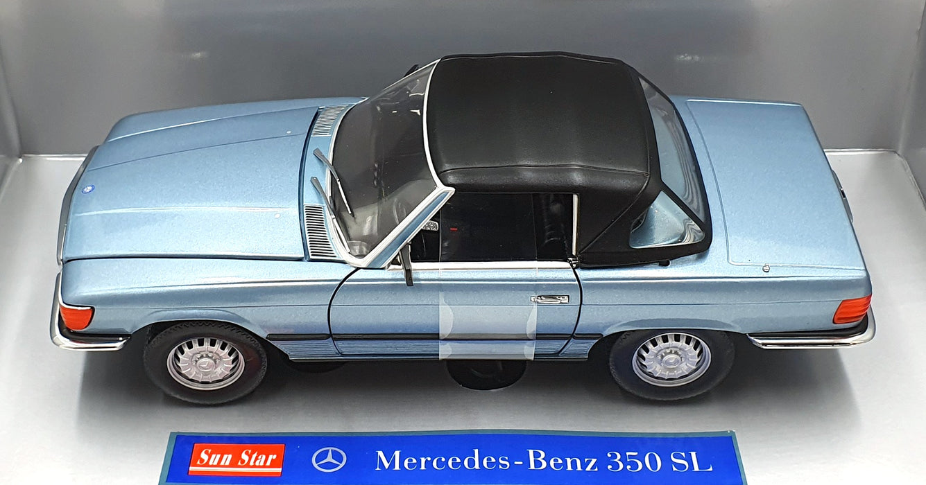 Sun Star 1/18 Scale Diecast 1141 - Mercedes Benz 350 SL Soft Top  - Blue
