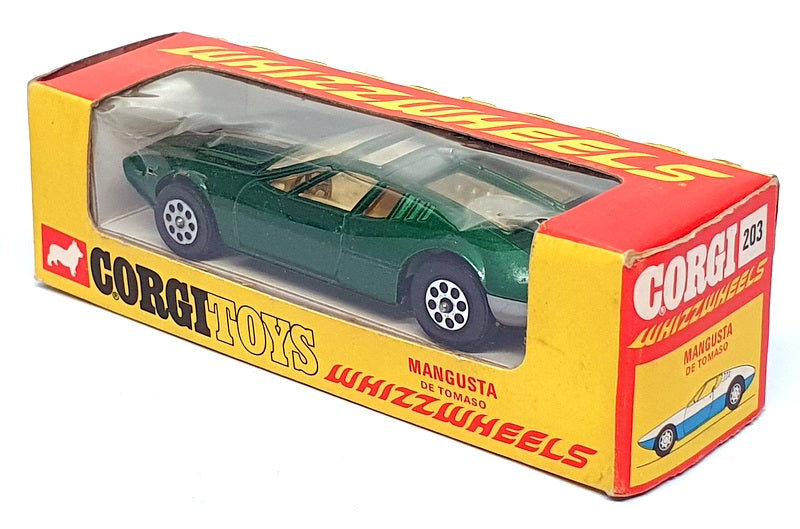 Corgi 9.5cm Long Original Diecast 203 - De Tomaso Mangusta - Green