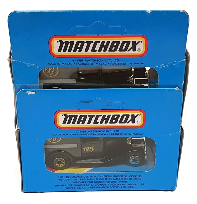 Matchbox Appx 7.5cm Long Diecast MB38 - 2x Ford Model A Vans (BBC) Green