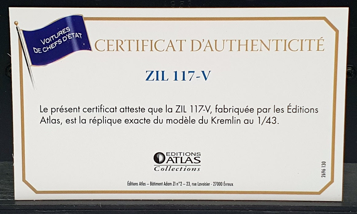 Atlas 1/43 Scale 2696 030 - Russian ZIL 117-V Gorbatchev 1984 - Blueish Grey
