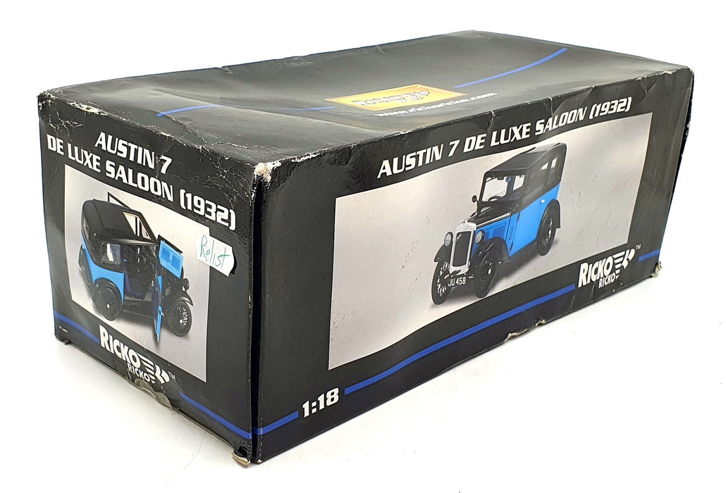 Ricko 1/18 Scale 32130 - 1932 Austin 7 De Luxe Saloon Blue/Black