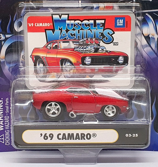 Muscle Machines 1/64 Scale 71151 03-25 - 1969 Chevrolet Camaro - Red/White