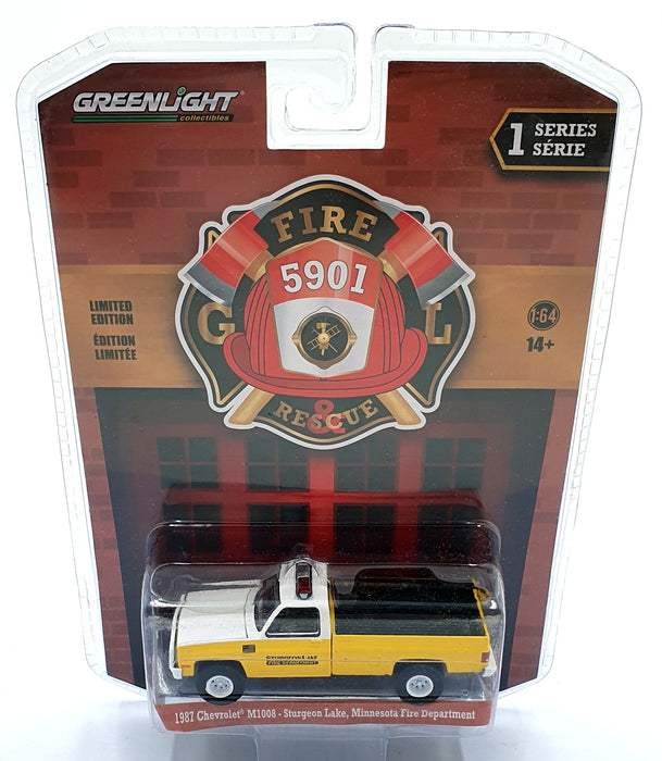 Greenlight 1/64 Scale 67010-C 1987 Chevrolet M1008 Fire Department Car