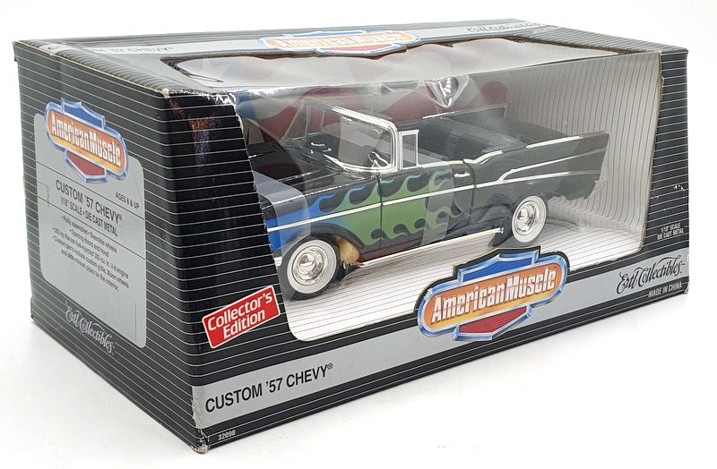 Ertl 1/18 Scale Diecast 32098 - 1957 Custom Chevy - Black/Flames