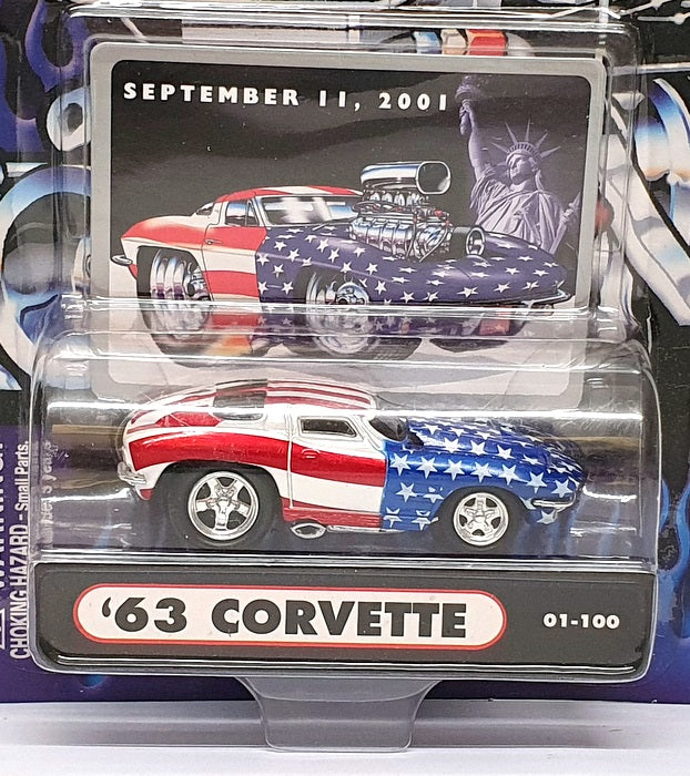 Muscle Machines 1/64 Scale 71151 01-100 1963 Chevrolet Corvette Stars & Stripes