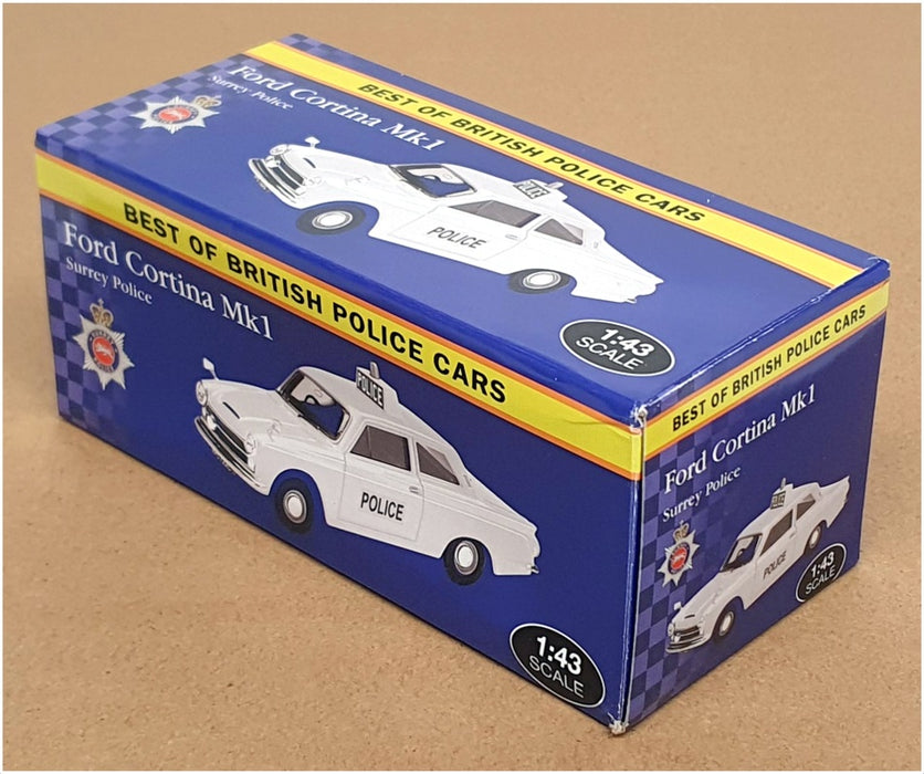 Atlas Editions 1/43 Scale 4 650 126 - Ford Cortina Mk1 Surrey Police - White