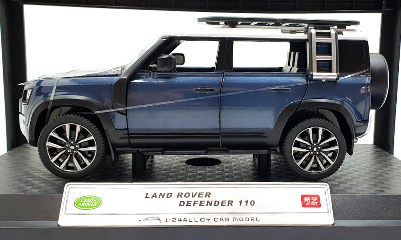 QY Toys 1/24 Scale Diecast Q2002A - Land Rover Defender 110 - Dark Blue/White