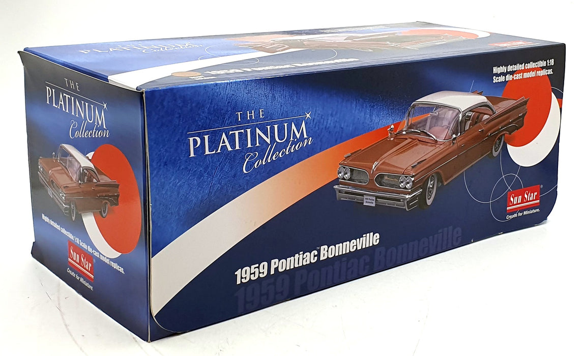 Sun Star 1/18 Diecast 5171 - 1959 Pontiac Bonneville Open Conv - Ivory Copper