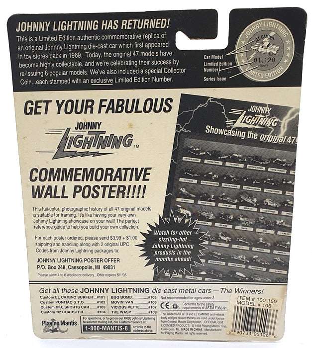 Johnny Lightning 1/64 Scale 100-150 - The Challengers Movin' Van - Black